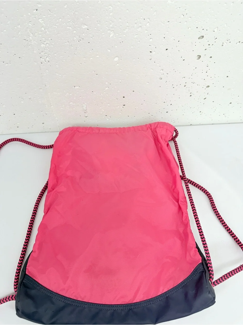 Nike Pink & Gray Colorblock Drawstring Gym Bag